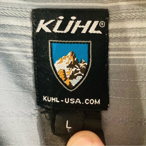 KUHL Sz L  Long Sleeve Pockets Button Down 100% Cotton Shirt - Picture 8 of 10